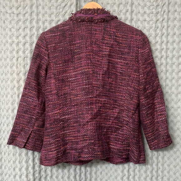 💕HP! Vintage Charter Club 3/4” sleeve tweed blazer jacket with shoulder pads! - Picture 2 of 8